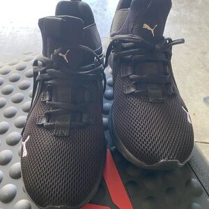 Puma Black Mesh Kids Athletic Shoes